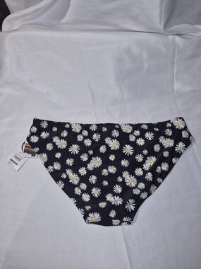 No Boundaries Black Daisy Print Bikini Bottoms